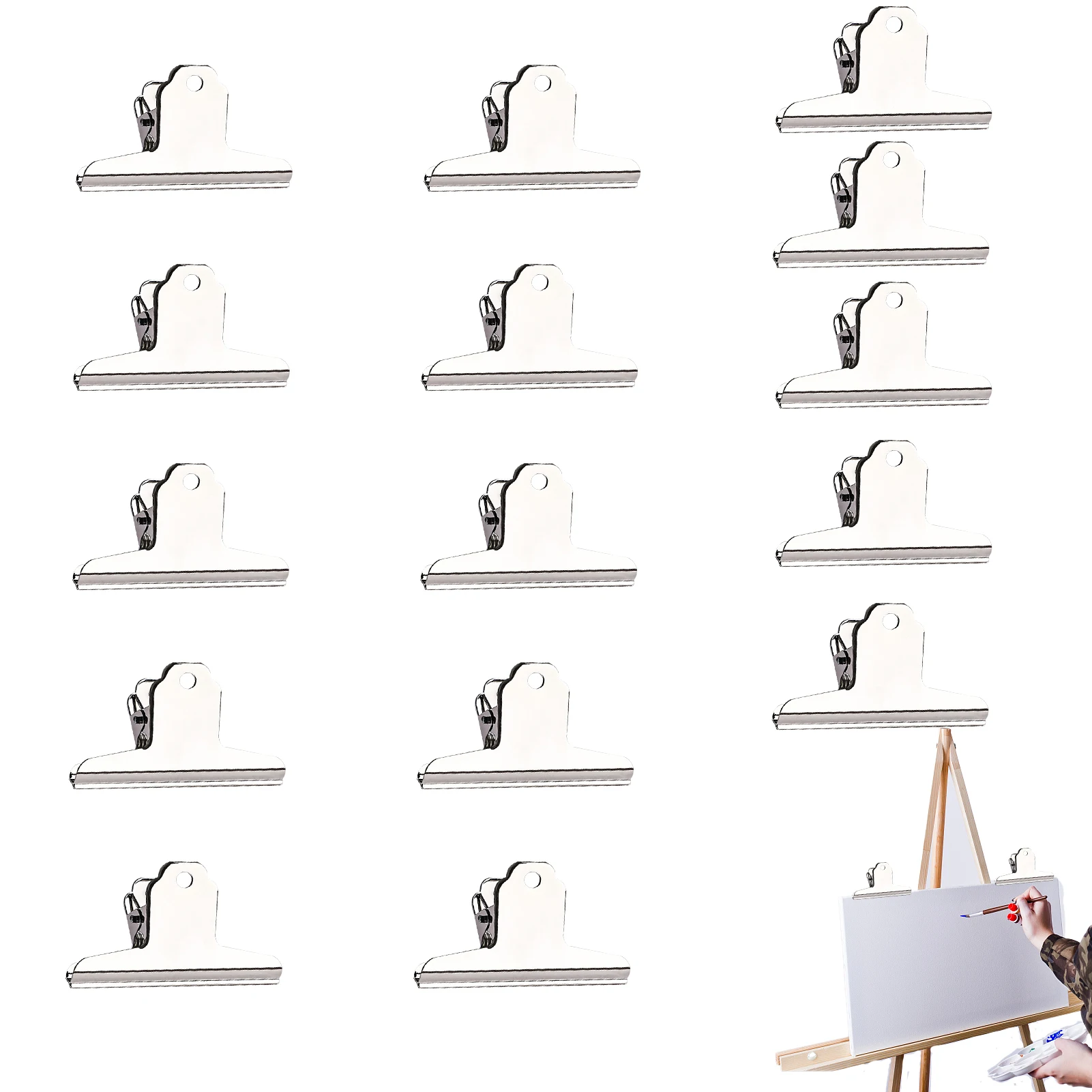 15pcs 120mm Large Metal Solid Pictures Photos Document Strong Grip Binder Clips Multifunction Stainless Steel Practical Durable