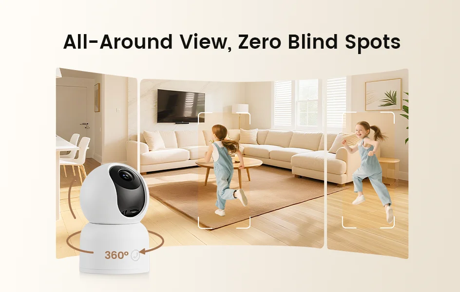 ZOSI C518 Indoor Pan/Tilt Smart Security IP Camera 2K/4K 360° Baby Pet Monitor AI Human Tracking 2.4G/5G WiFi Surveillance Cam