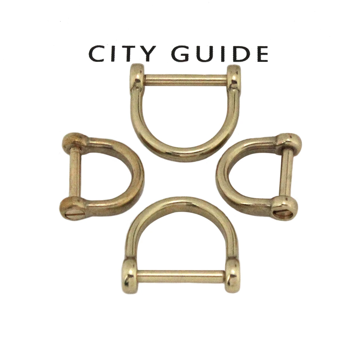 1 x Solid brass D shackle Clasp Metal Buckle Keychain Ring Hook screw pin joint Connecter Bag Strap Clasp Leathercraft Accessory