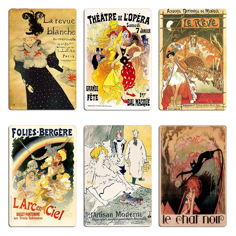 La Revue Blanche by Toulouse Lautrec The Dream Theophile Alexandre Steinlen Metal Mural Garage Cinema Character Tin Sign Poster