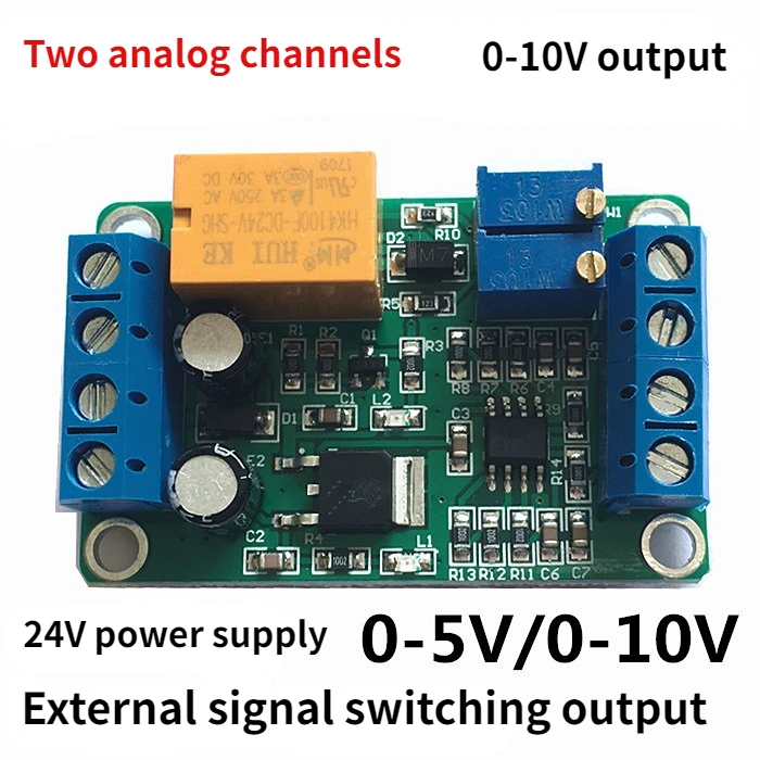 Two-way Analog Output Module Solenoid Valve Opening Frequency Converter 0-5V Adjustment 0-10V Voltage Generator