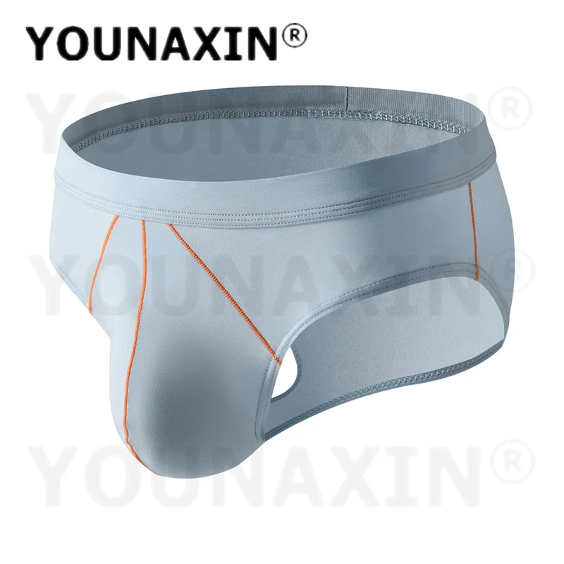 YOUNAXIN 5 Pieces Men's Solid Color Briefs Low Waist Sexy European American Style Undies Youth Sports Underwear M L XL 2XL