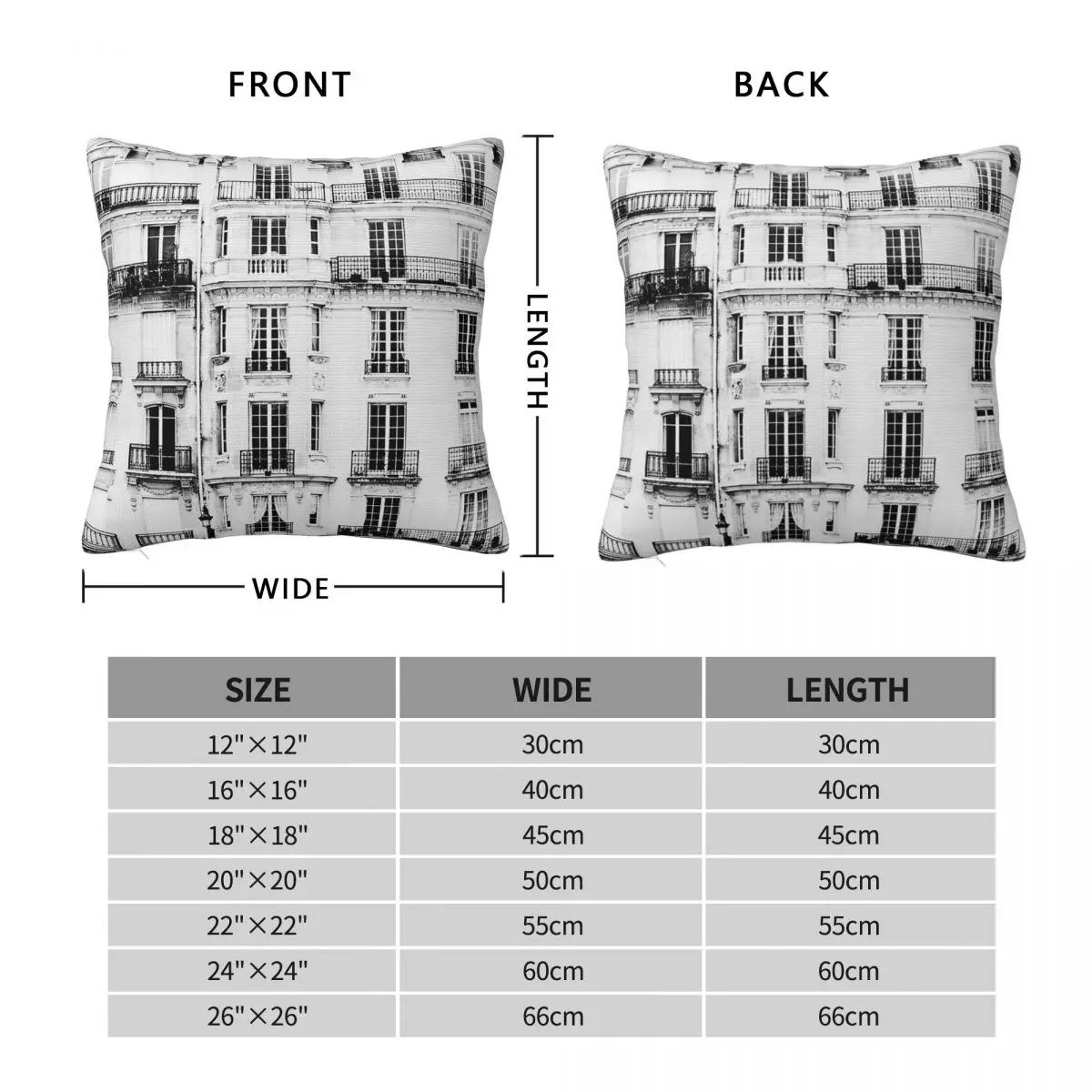 Paris City Scandinavian Nordic Square Pillowcase Polyester Linen Velvet Printed Zip Decor Home Cushion Case 18