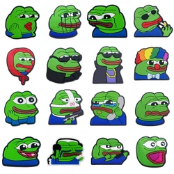 Funny Sad Frog Shoe Charms Pin Hot Sales for Croc Accessories Shoe Decoration Adult Christmas Party Gifts