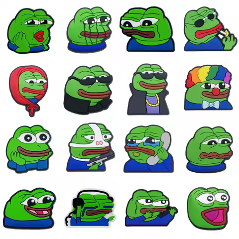 Funny Sad Frog Shoe Charms Pin Hot Sales for Croc Accessories Shoe Decoration Adult Christmas Party Gifts