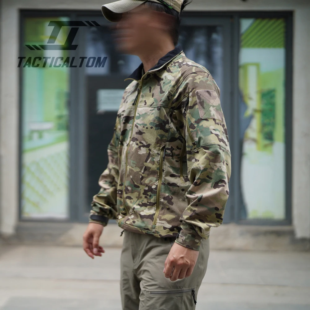 Tactical soft shell orange peel four sided elastic, soft, breathable, water-resistant, all-weather jacket, submachine jacket