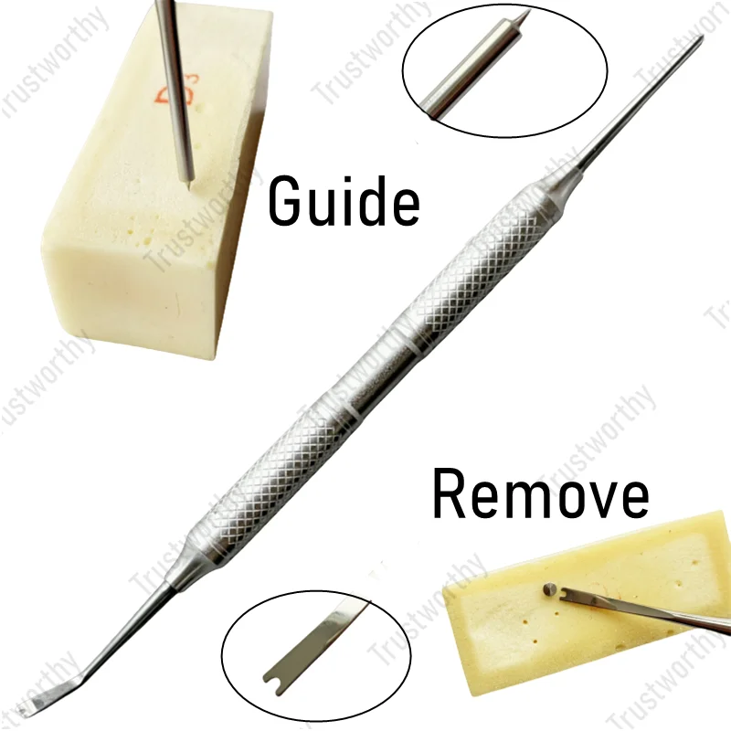 Dental GBR Tack Remove Tool Dedicated Ejection Pins Retriever Remove Take Off TAC Guide A Hole Double Head