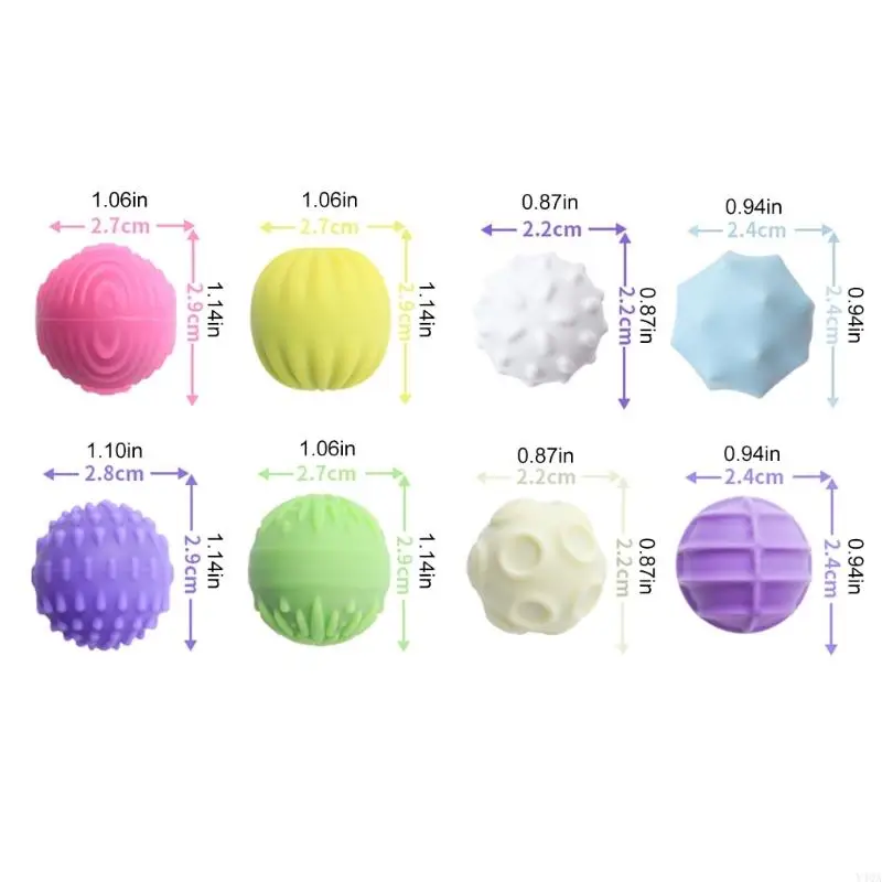 Y4QA 4Pieces Silicone Silicone Balls para crianças adultas Liberação estresse acalmada