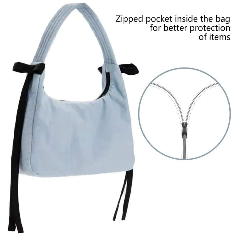 2024 New American Niche Design Baggu Mini Bow Przenośna torba pod pachę Modna, swobodna i wszechstronna torba damska