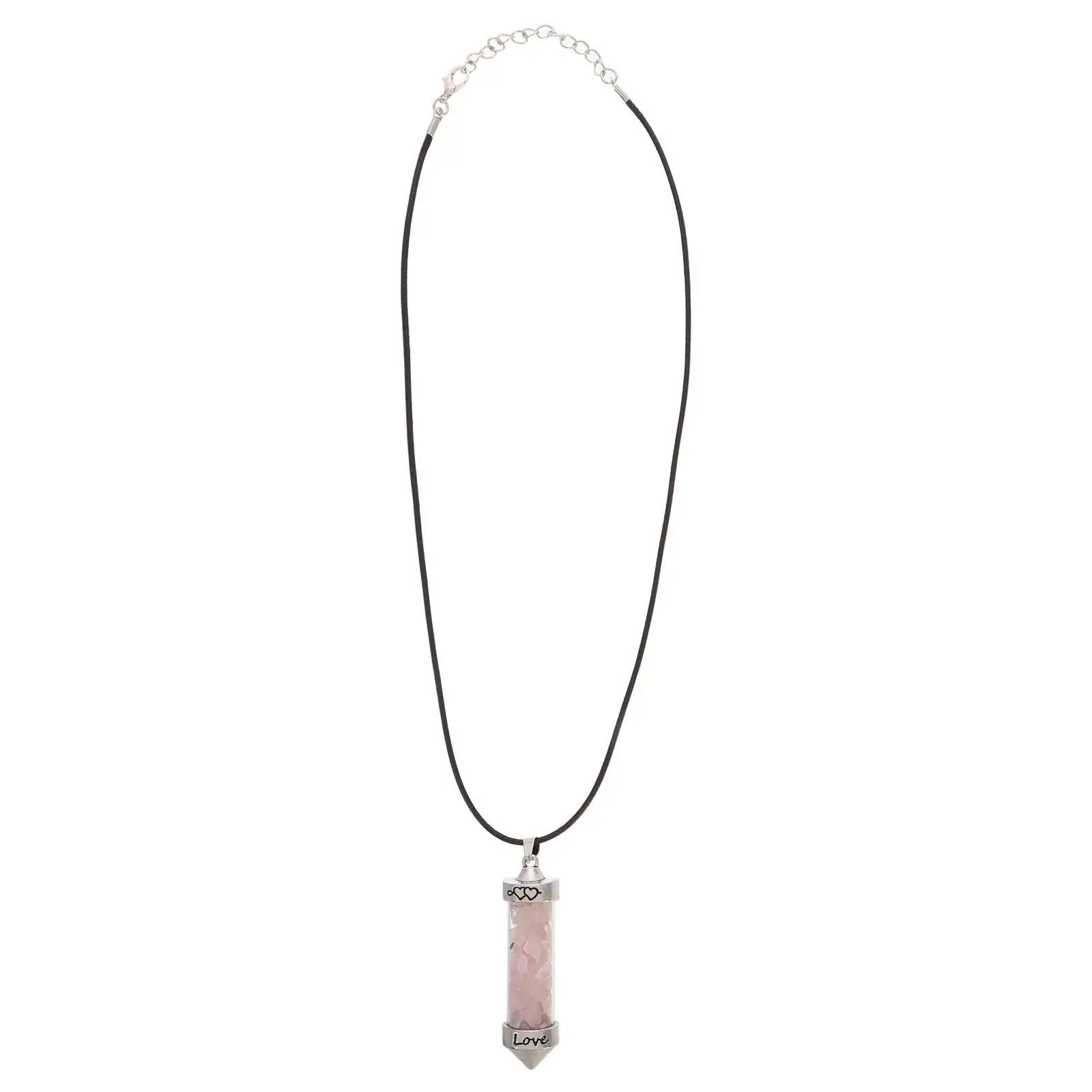 

Wishing Bottle Pendant Necklace Charms for Necklaces Clear Quartz Crystal Chakra Cat Eye Carnelian Stone Natural Diffuser Heart