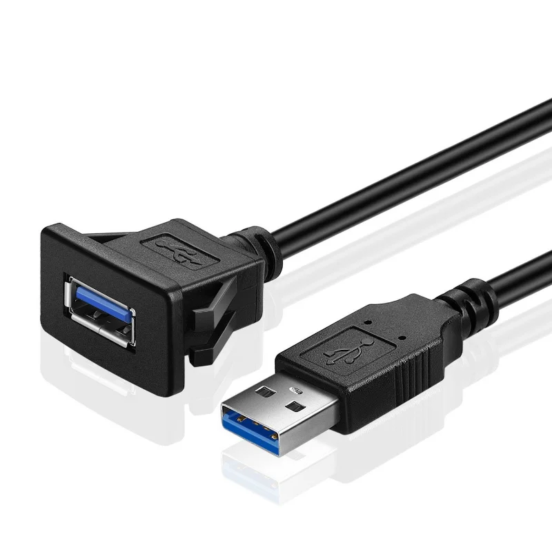 USB 3.0 paneel inbouw verlengkabel met gesp voor auto vrachtwagen boot motorfiets dashboard 1M