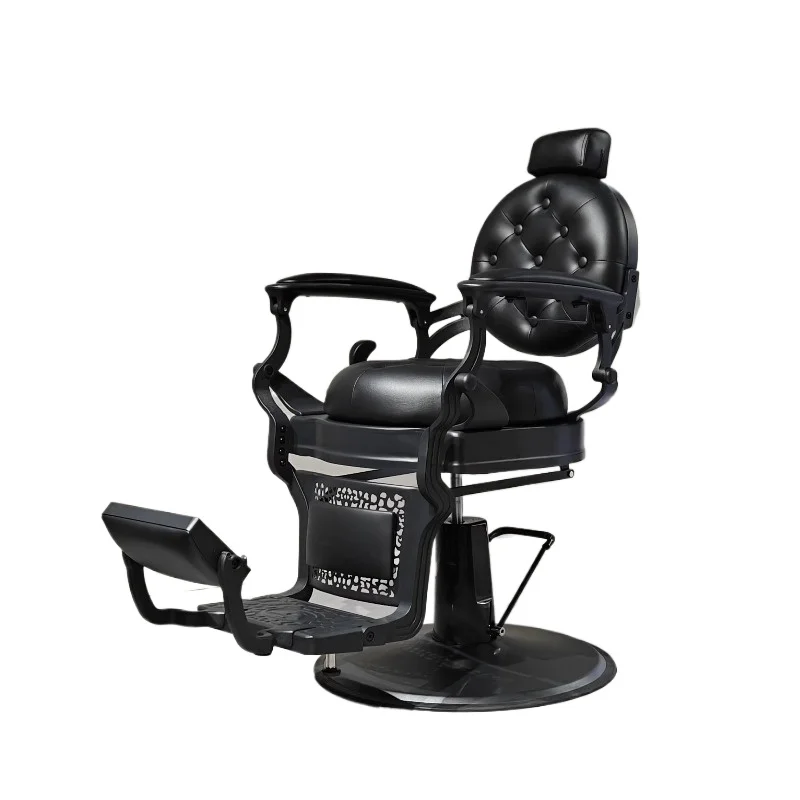 

Black Barbershop Chair, Barbershop Reclining Chair, Men's Heavy Duty Pump Barber Chair
