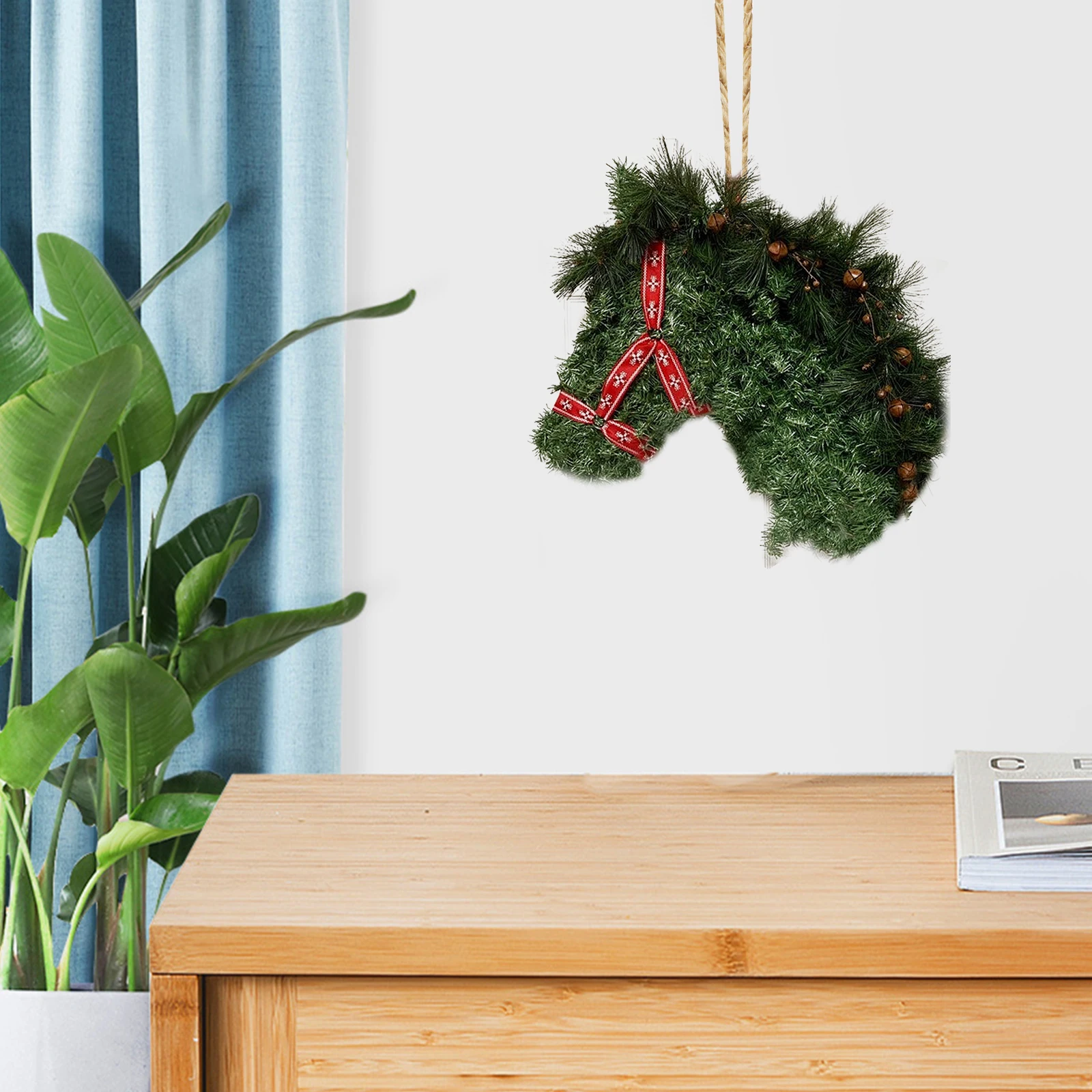 

Iron Frame Black Christmas Decoration DIY Floral Hanging Metal Wreath Form Craft Tool Horse Shaped Wreath Rack Lightweight