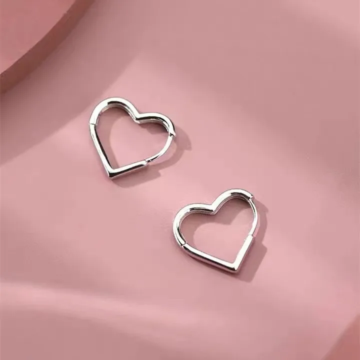 Hypoallergenic Stainless Steel Heart Earrings for Women, Minimalist Dangle Jewelry for Daily Wear, Party, Valentine’s Day Gift