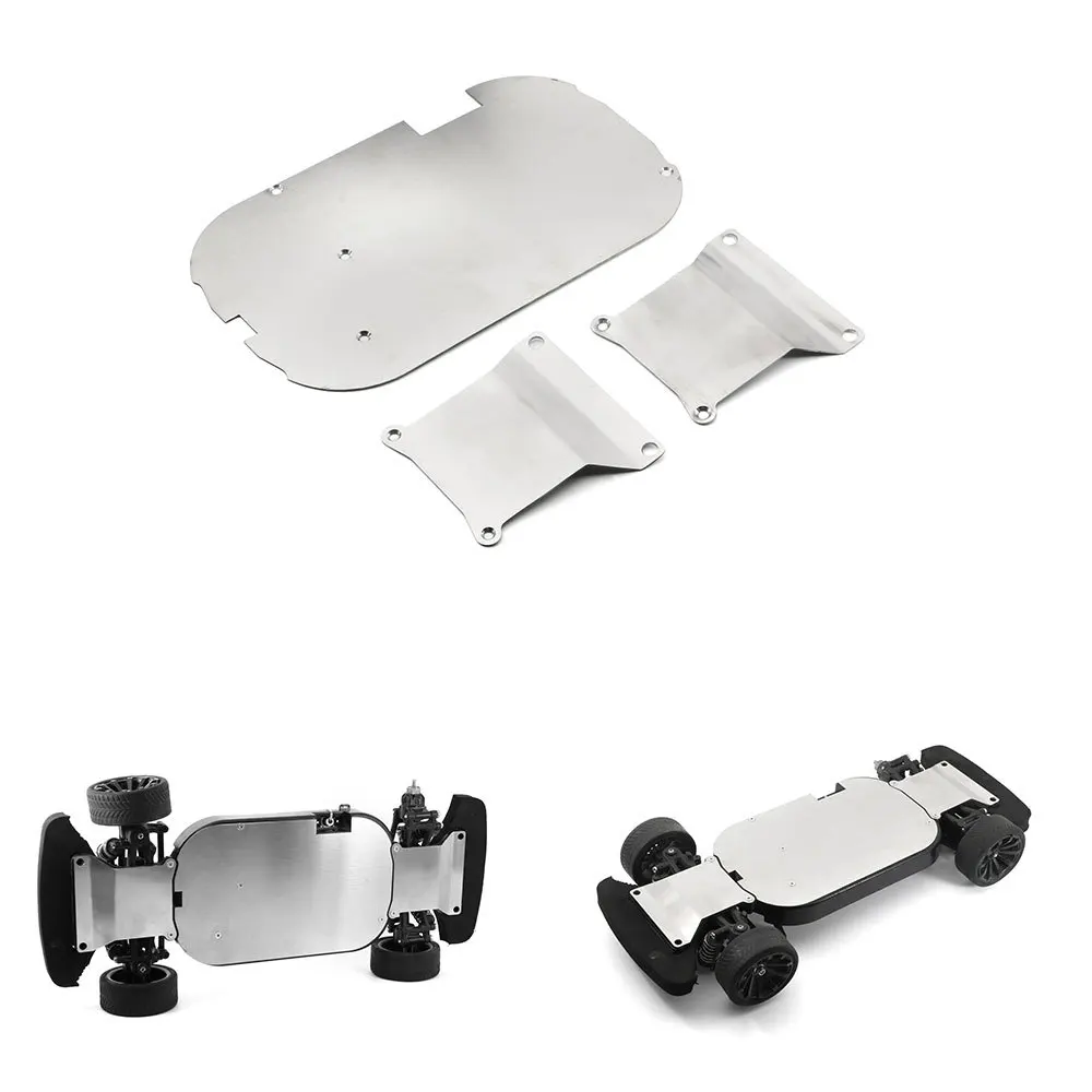 3PCS/Set Upgrade Stainless Steel Chassis Armor Skid Plate Protector For 1/10 TAMIYA TT01 RC Car