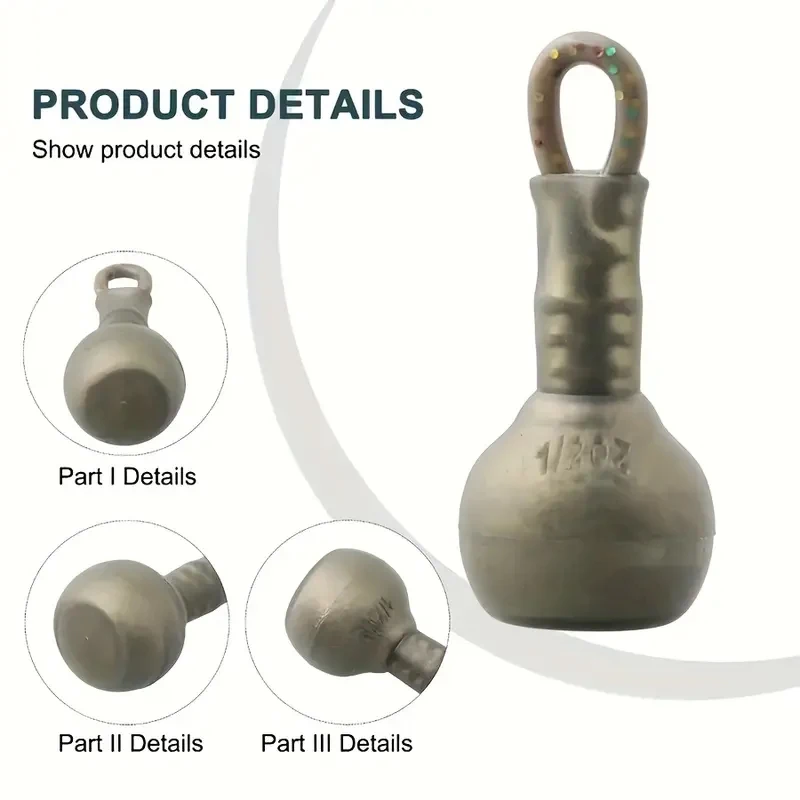 3/4 قطعة من أغطية الرصاص المطلية بالمطاط لصيد الأسماك الممتازة بالضغط المائي 14 جرام/28 جرام/52 جرام - أوزان مشبك أمان لسمك الشبوط وسمك السلور والمواصفات #1