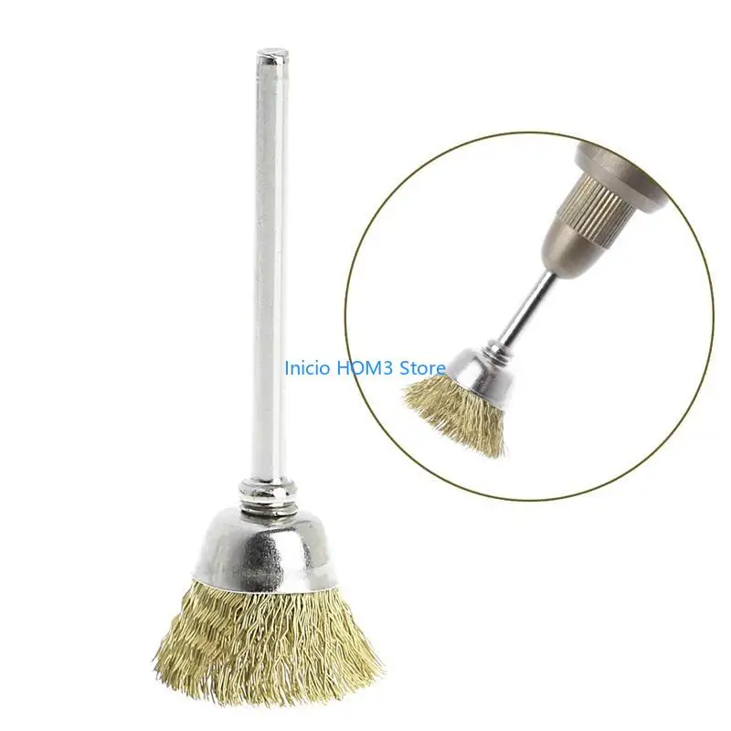 A5YD 9 Brass Brush Wire Wheel Brushes Die Grinder Rotary Electric Tool for Engraver