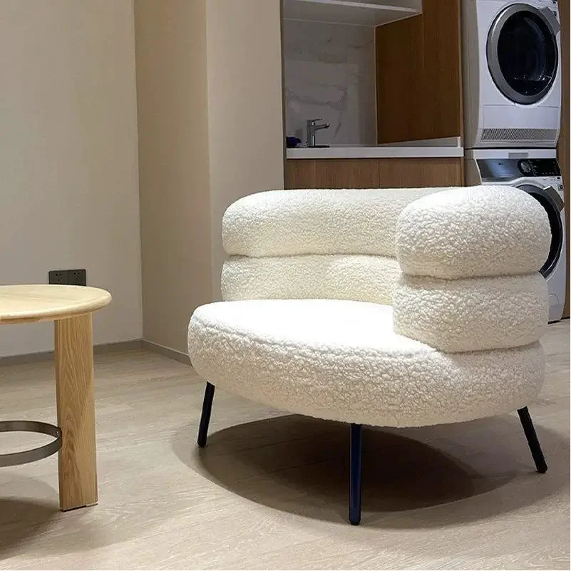 Living Room Chair Nordic Ins Single Sofa Bedroom Make Up Vanity Chair Student Dormitory Computer Chairs Fabric Home Office Seat