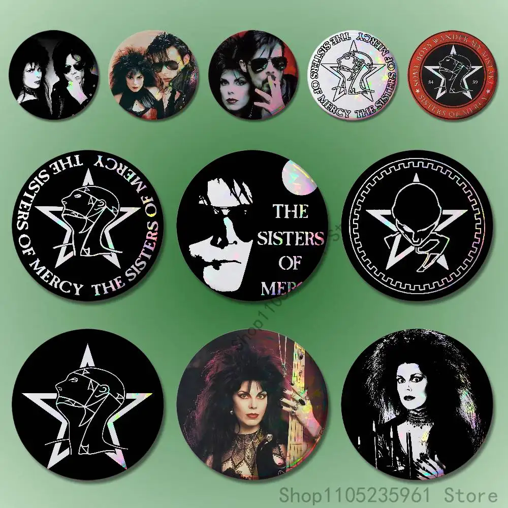 The S-Sisters of M-Mercy Badges 25 32 44 58 75 mm Round Cosplay Pin Fans Collect Friends Gifts Brooch Souvenir Custom
