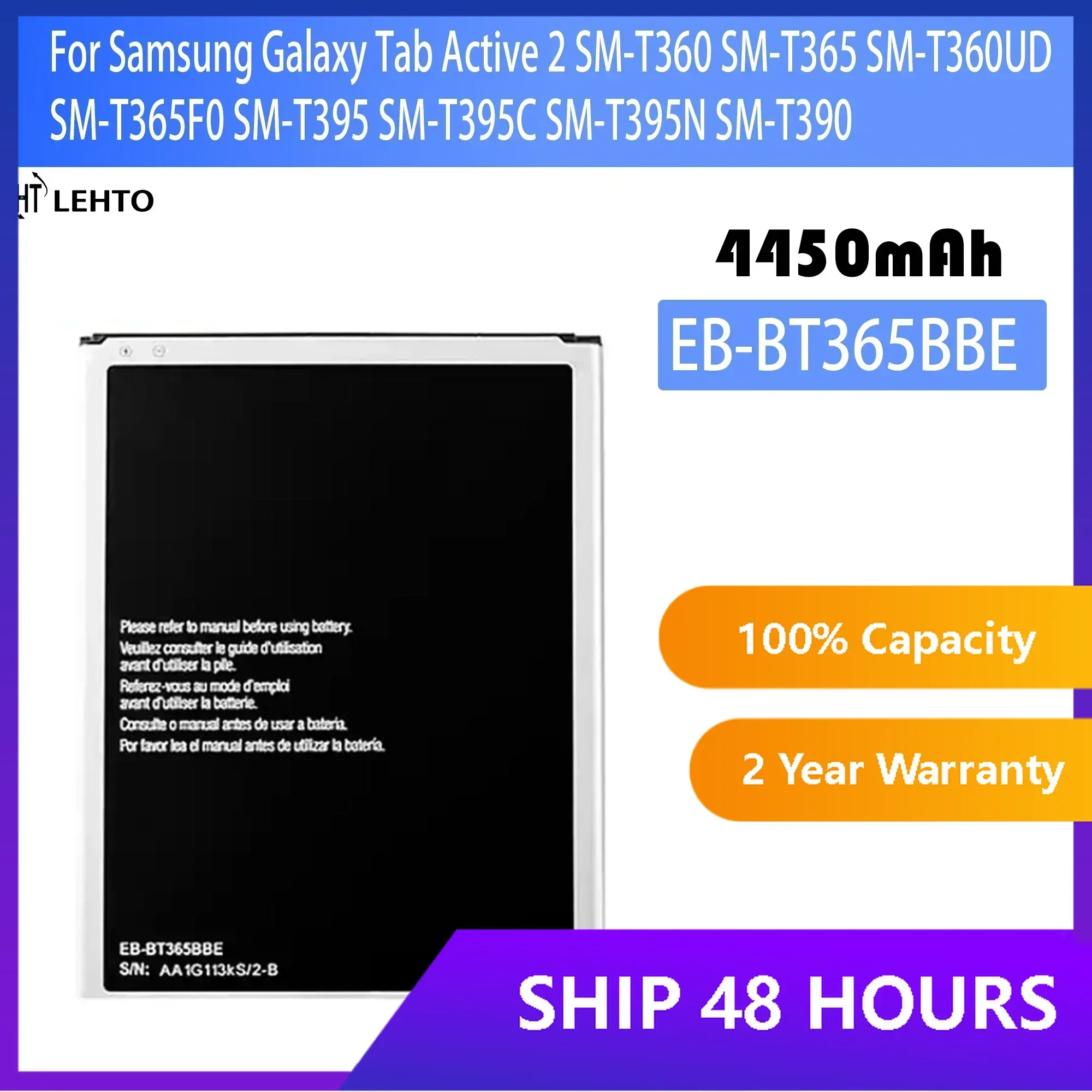 EB-BT365BBC Battery For Samsung Galaxy Tab Active 2 SM-T360 SM-T365 SM-T360UD SM-T365F0 SM-T395 SM-T395C SM-T395N SM-T390