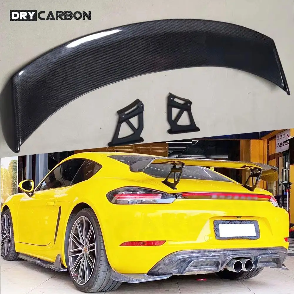 

Carbon Fiber Rear Trunk Spoiler Lip Wings Car Accessories for Porsche Cayman Boxster 981 986 987 718 GT4 GT 2016-2019 FRP Bumper