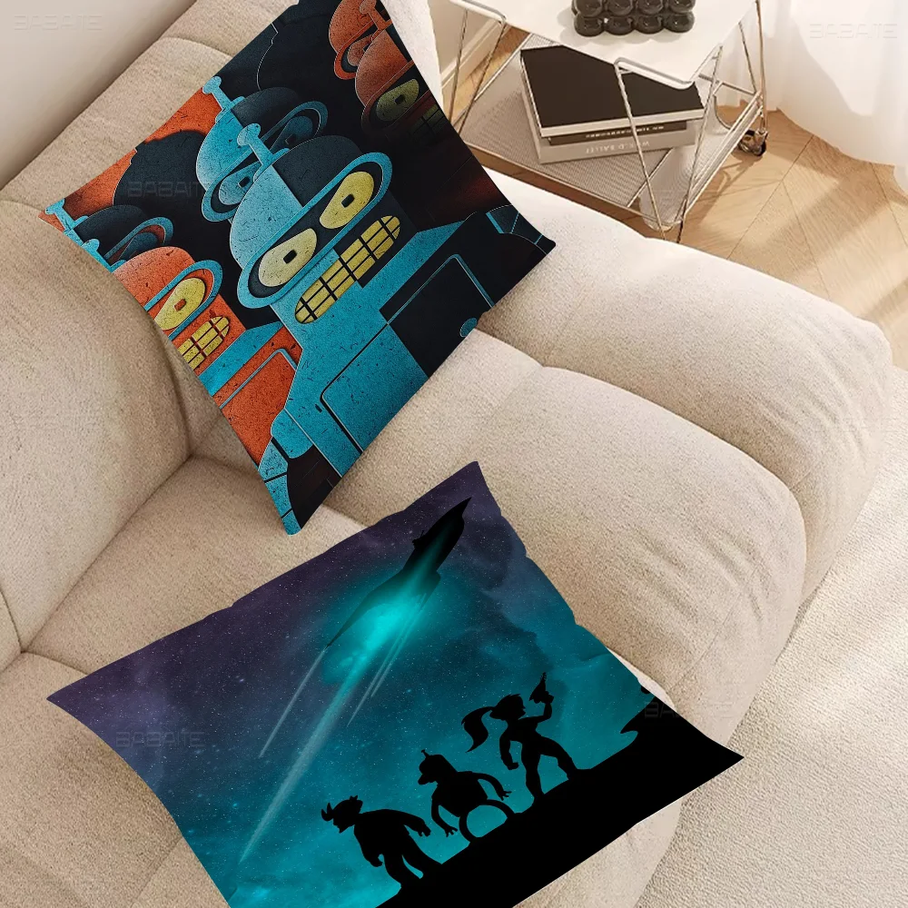 F-Futurama B-Bender Cushion Cover Car Throw Pillow Case For Sofa Car Christmas Gift 40x40cm 45x45cm