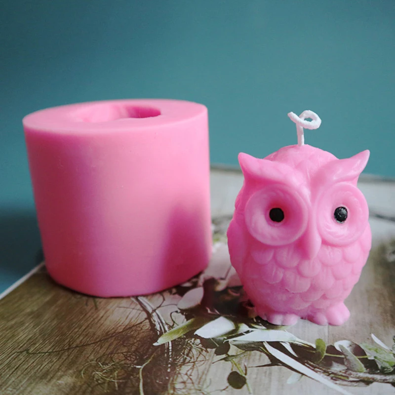 1Pc Owl Candle Silicone Mold for Candle Making DIY Handmade Molds Plaster Wax Mould.