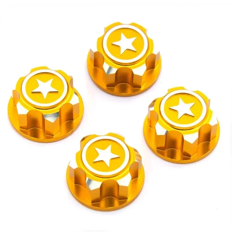 4PCS RC Car Aluminum 17mm Hex Wheel Nuts Dustproof Anti-Skid Non-slip for 1/8 TRAXXAS X-Maxx Summit E-Revo Buggy RC Truck Color: