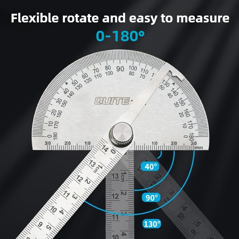 

Woodworking Protractor Angle Ruler 180° Degrees Semicircular Protractors Adjustable High Precision Protractor 1PC Measuring Tool