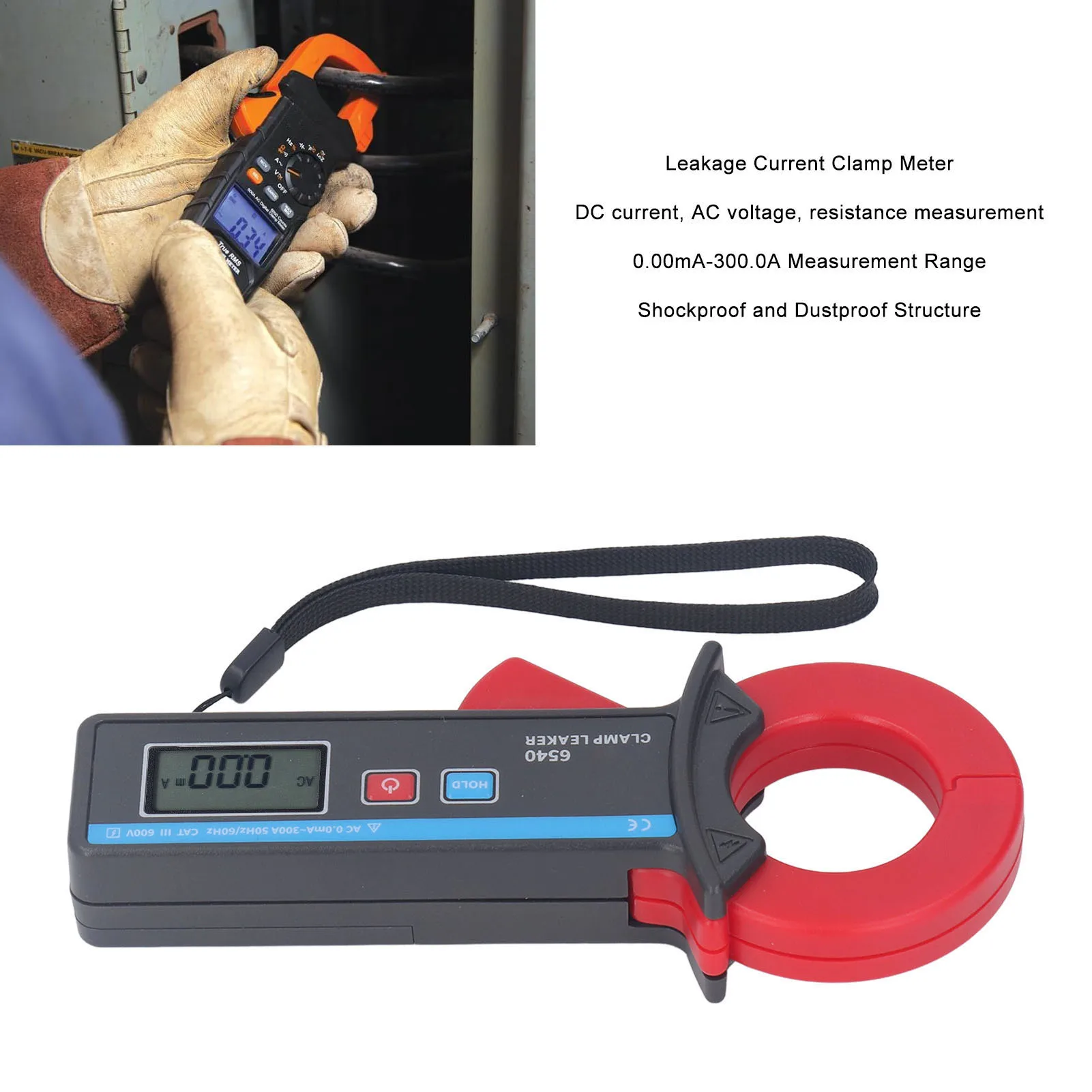 Digital Clamp Meter Leakage Current Clamp Meter High Accuracy Digital Leaker Portable Ammeter 40mm Jaw Size ETCR6540