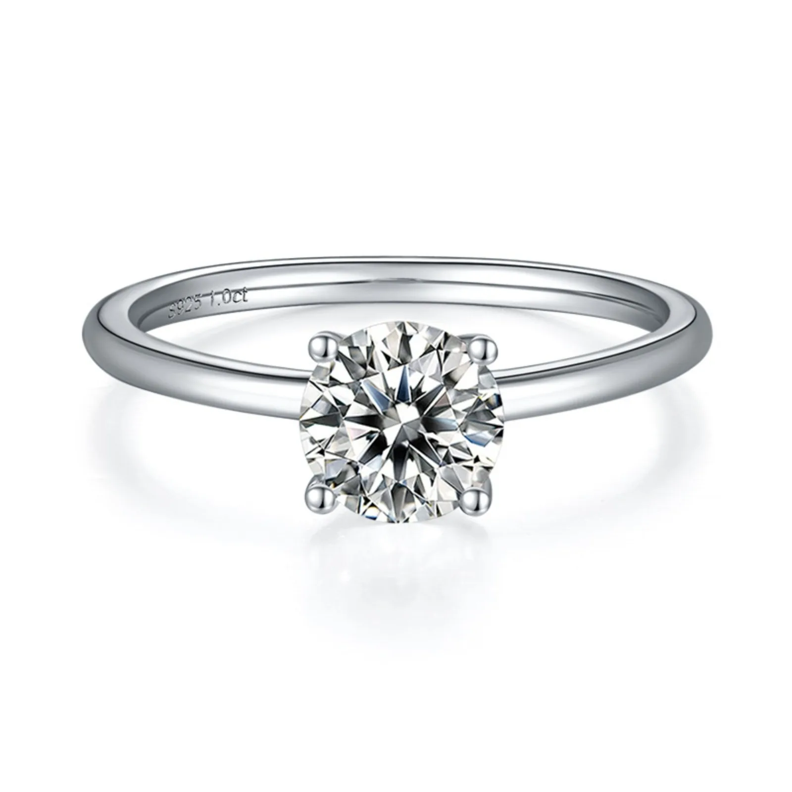 MUSHAN Luxury 925 Sterling Silver 18k White Gold Non-Fading Classic 1 Carat Diamond Ring IGI Cultivated Diamond Ring Women