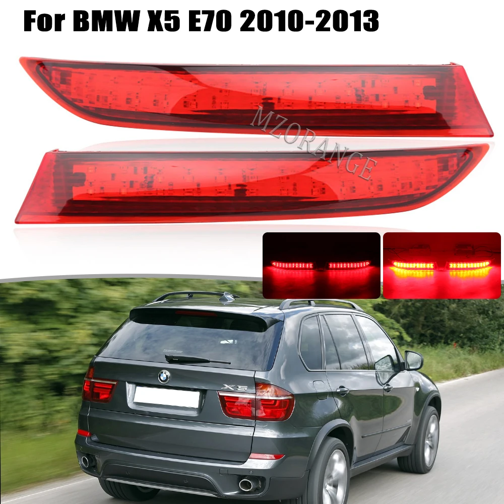 Rear Bumper Reflector Light for BMW X5 E70 LCI 2010 -2013 Driving Brake Tail Lamp Red Car Accessories 63147240997 63147240998