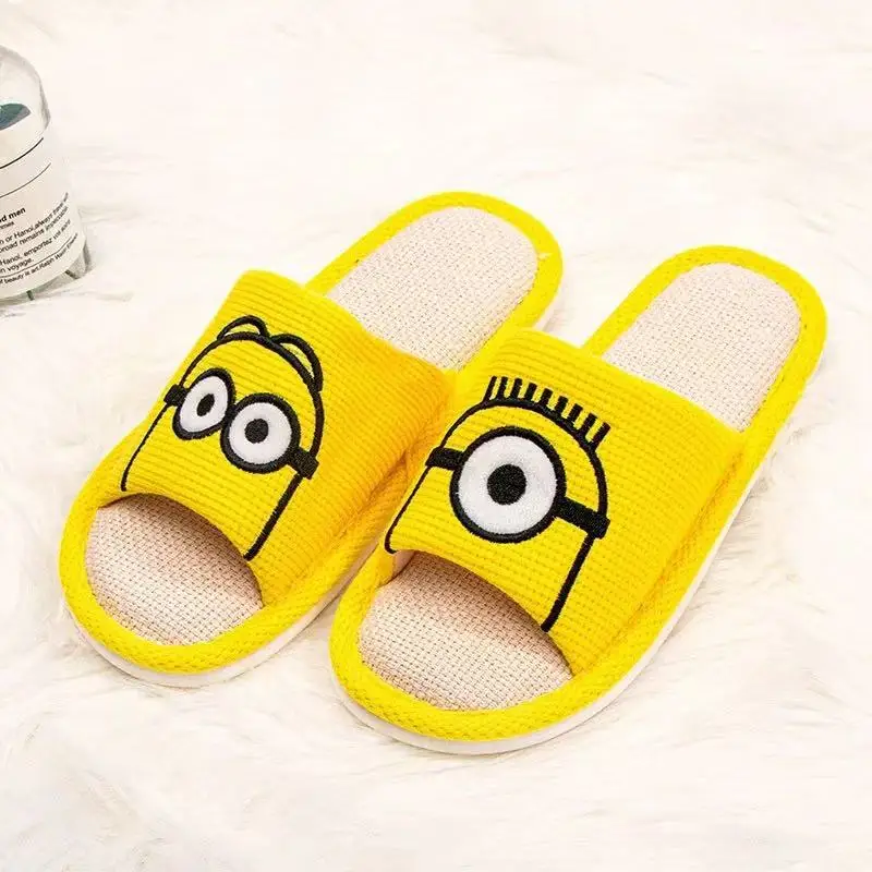 

Minions grils slipper drop shipping 2025 new autumn and winter popular soft bottom indoor yellow warm cotton slipper for women