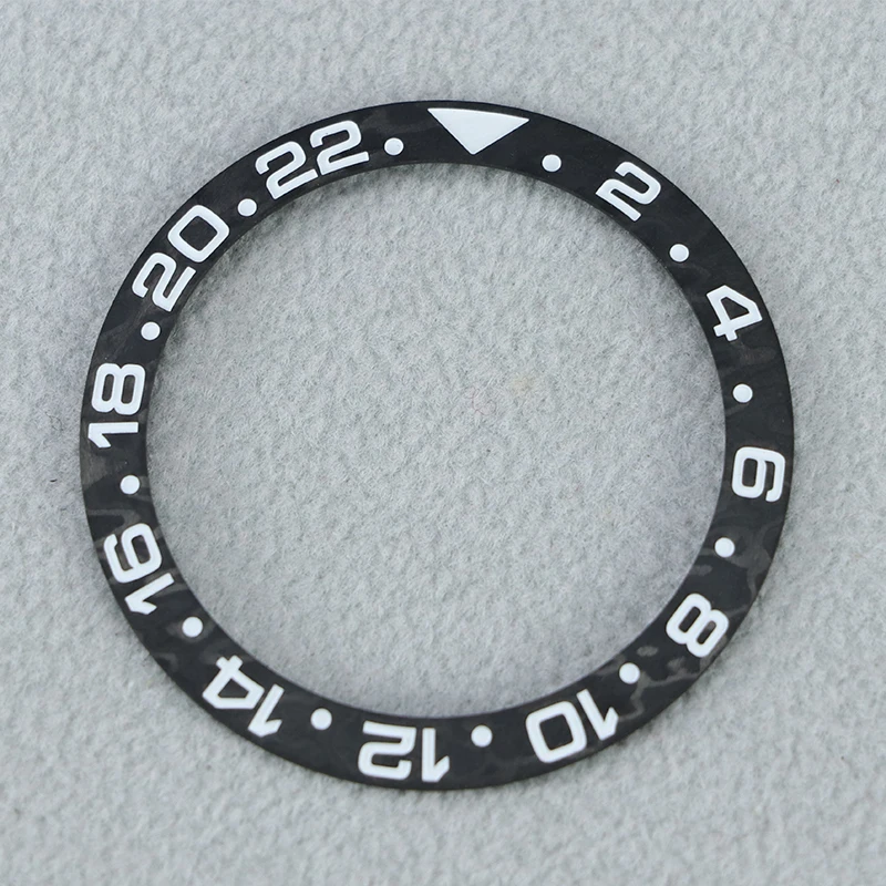 Black Carbon Fiber Bezel Insert D38mm Diameter Fit For GMT Watch