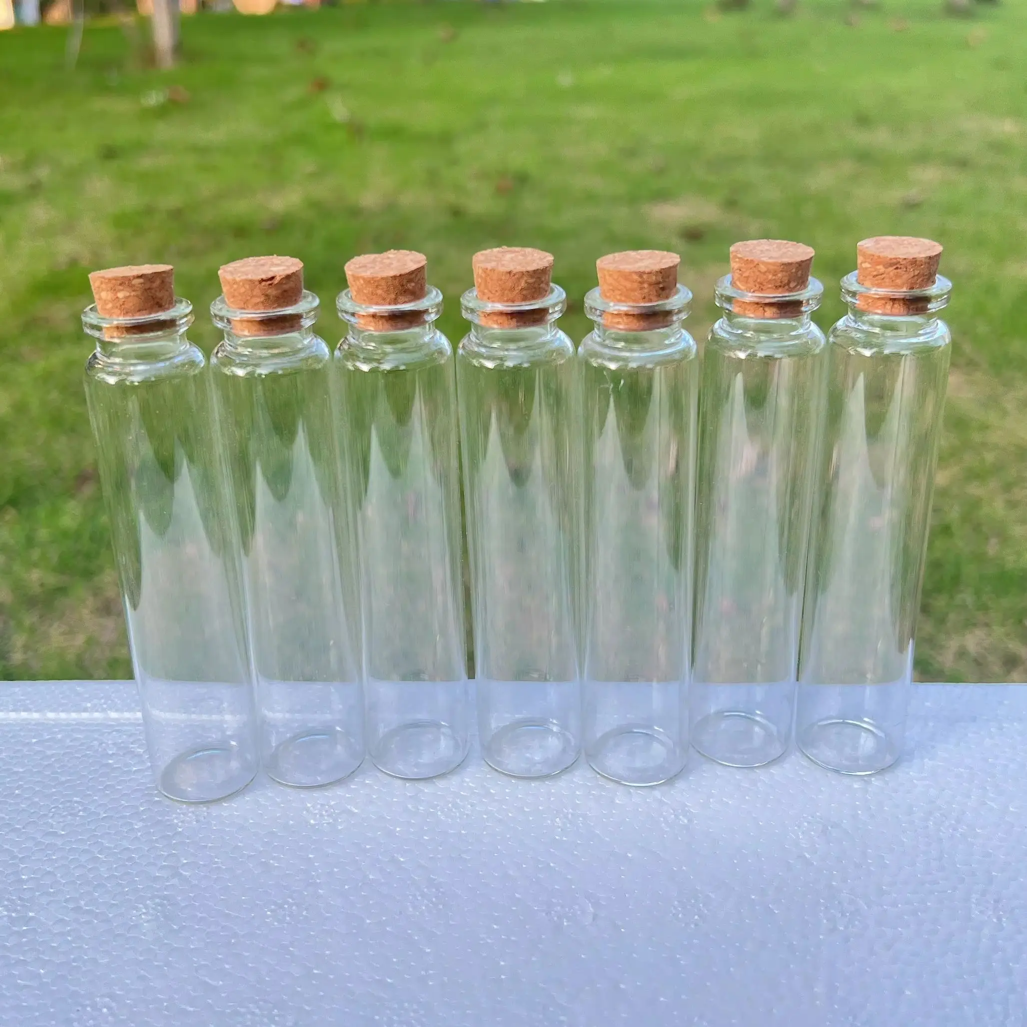 Glass Jars 48PCS 25ml Glass Bottles Clear Drifting Christmas Small Wishing Cork Stoppers for Wedding Birthday Party Bottle