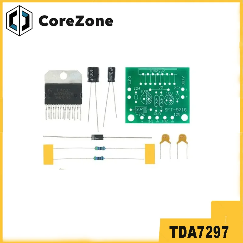 TDA7297 amplifier board spare parts dc 12v grade 2.0 dual audio encoding 15w electronic diy kit
