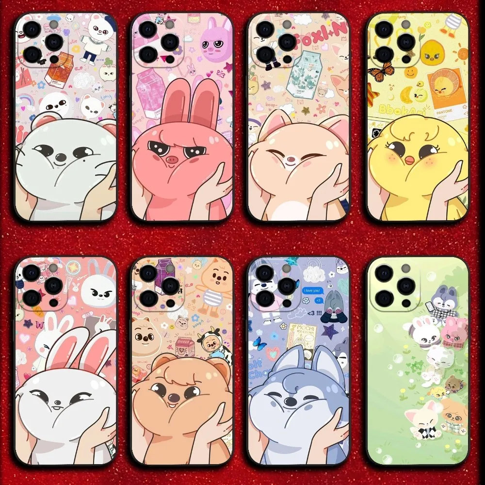 

Kpop Stray-Kids Skzoo-ES Phone Case For iPhone 16,15,14,13,12,11,Pro,XS,Max,XR,Plus,E,Mini Soft Black Cover