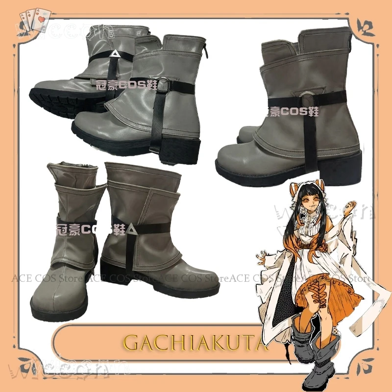 Stiefel Amo Gachiakuta Empool Cosplay Kostüm Perücke Schuhe Sexy Strappy Slit Hollow Outdisfraz Anime Deguisement