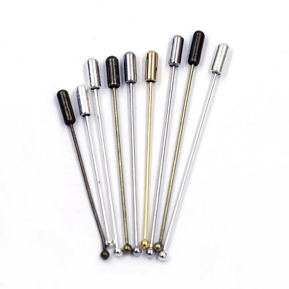 

10Pcs Brooches Safety Pins Rubber Head Copper Silver Bronze Gold Tone