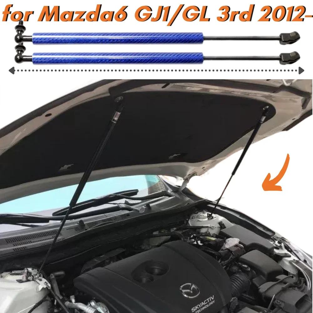 

9 Colors Carbon Fiber Front Bonnet Hood Gas Struts Spring for Mazda6 Atenza GJ1/GL 3rd 2012- Lift Supports Shock Absorbers Bars