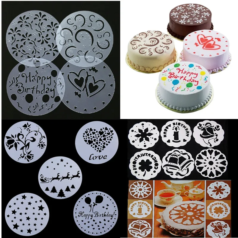 Cake Decorating Stencil Molds Wedding Cake Stencils Cake Templates Spray Floral Cake Mould Baking Tools Dessert Decorating