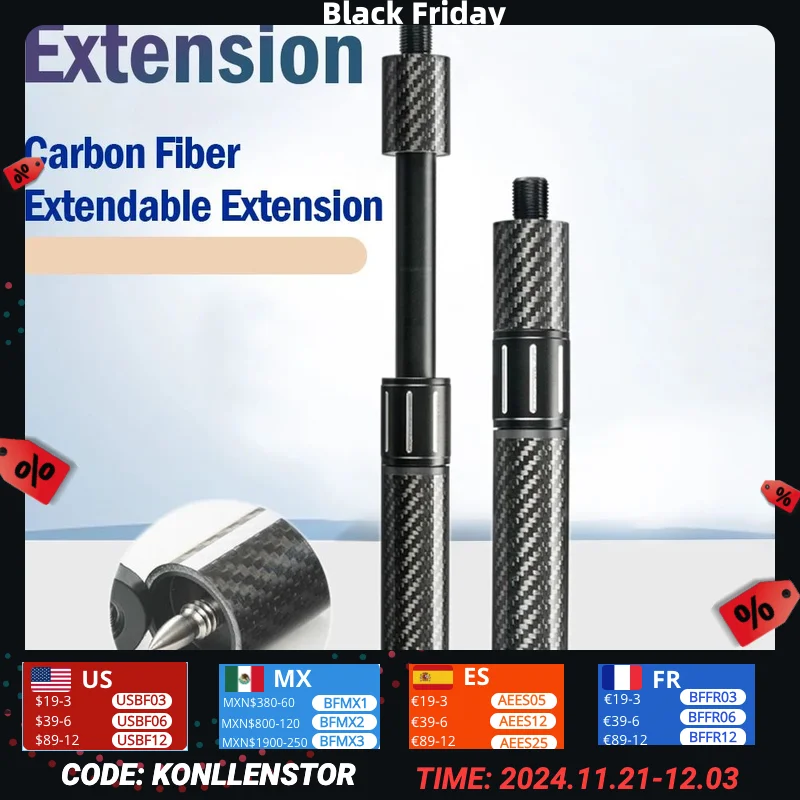 Billiards Extension Bumper Carbon Fiber Extendable Extension Billiard Accessories for Mezz Predator KONLLEN ZOKUE Jflowers Cue