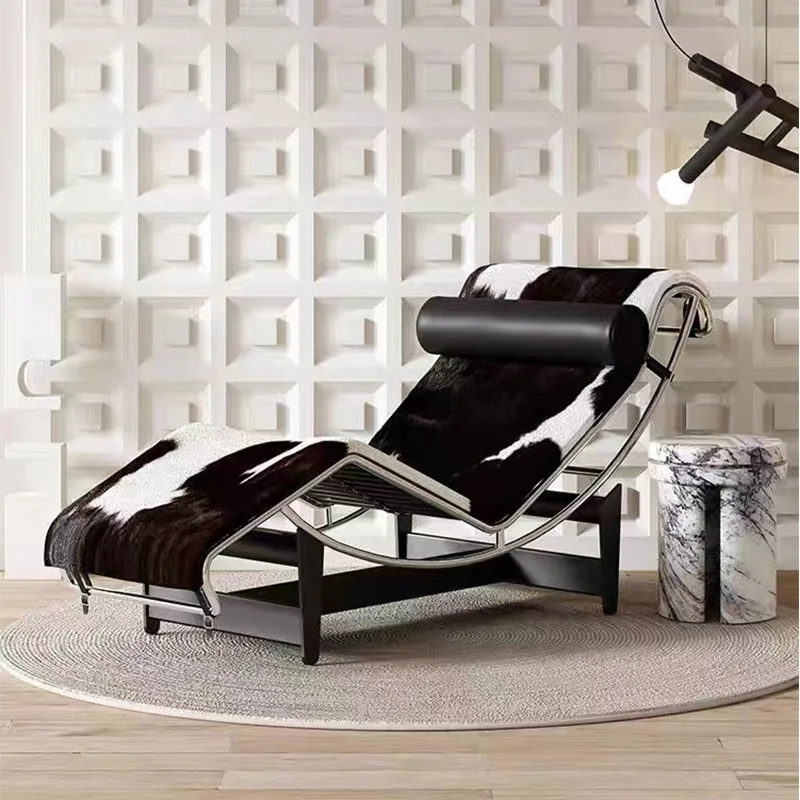 

Modern minimalist black single recliner nap balcony home