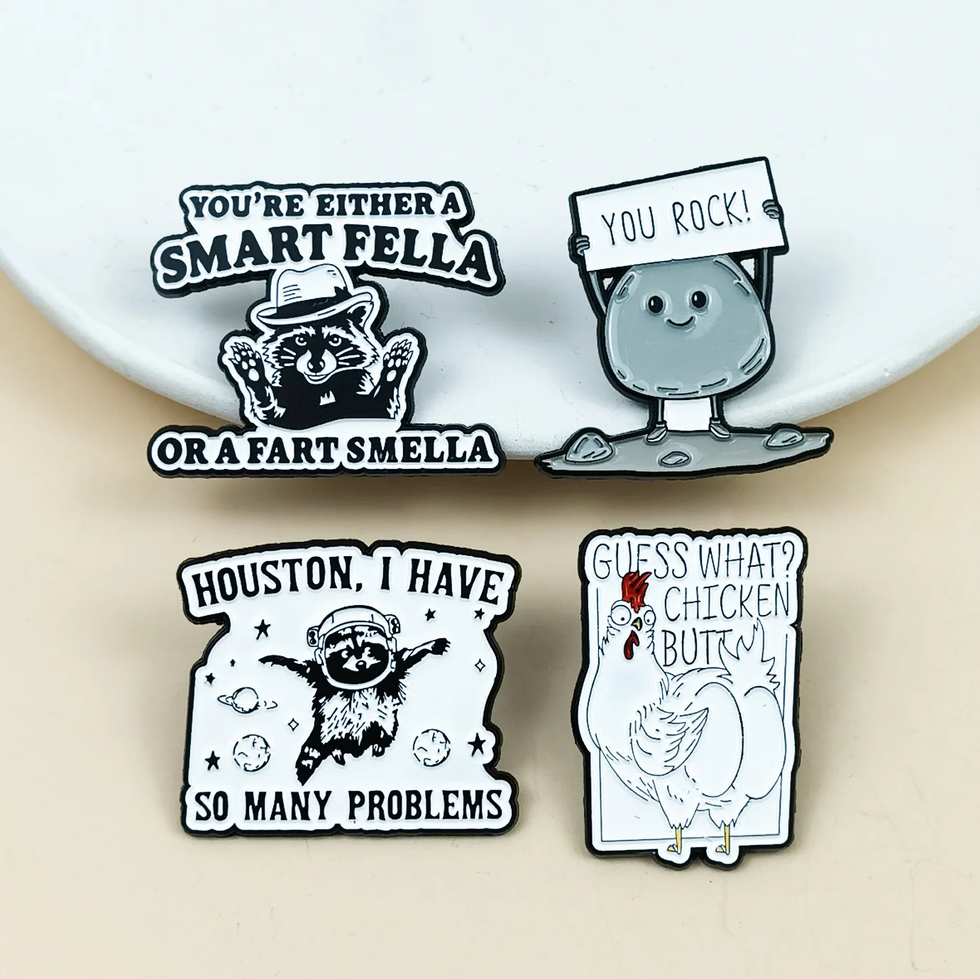 Funny Animal Quote Brooch Collection Cute Meme Enamel Pins for Bag Jacket Accessories Fashionable Animal Lovers' Pin Set