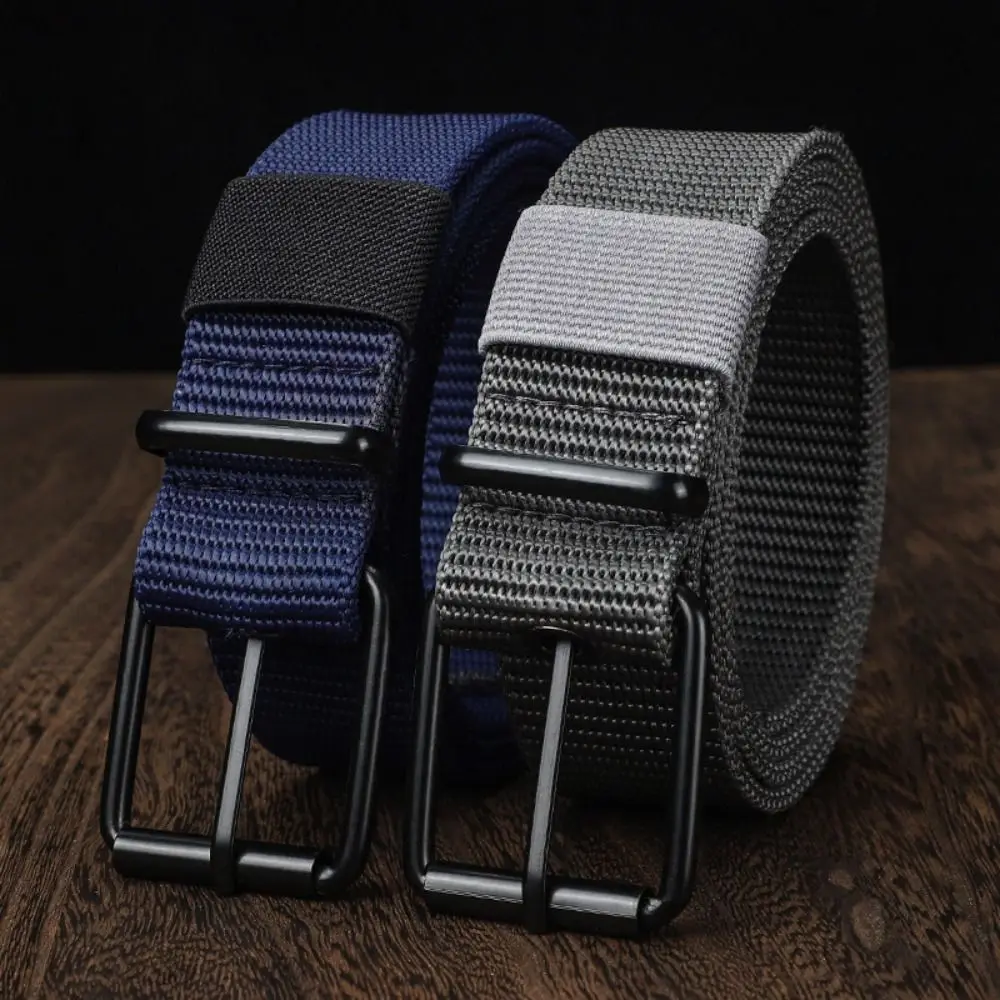 

Versatile Simple Nylon Canvas Braided Belt Casual Luxury Design Pin Buckle Waistband Weave Waist Band For Man