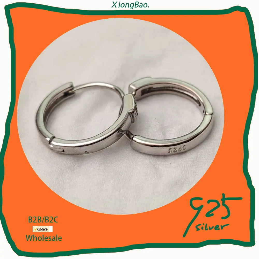 

New Fashion Earring Luxury Stamp 925 Sterling Silver Party Jewelry White Zircon Charm Hoop Earring For Women 2026