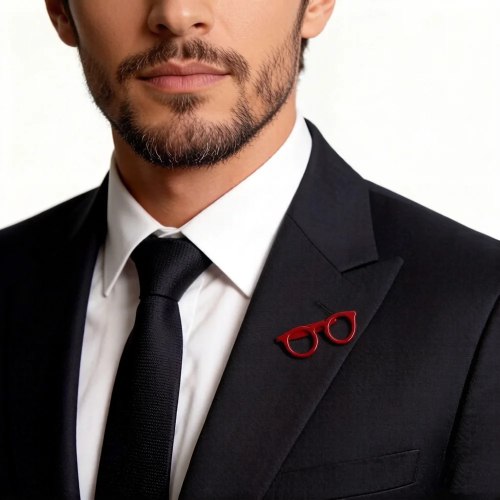 

Glasses Design Metal Tie Clip for Men Casual Solid Fashion Cute Classic Tone Bar Practical Neck Tie Clasp Gift Pin Accessories
