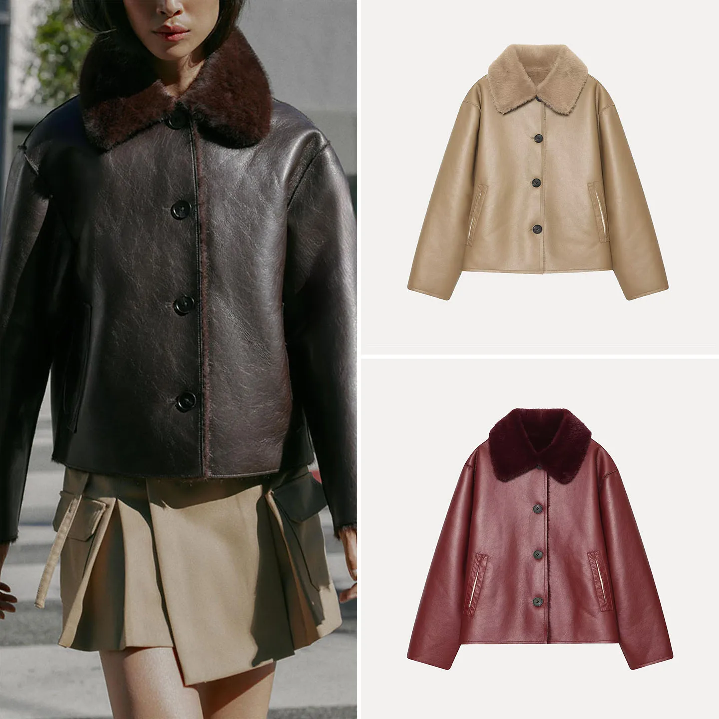 Double-Sided Flip Long Sleeve Jacket Women's Casual Style Loose Fit Outerwear ZADATA Brand 2026 Autumn Collection
