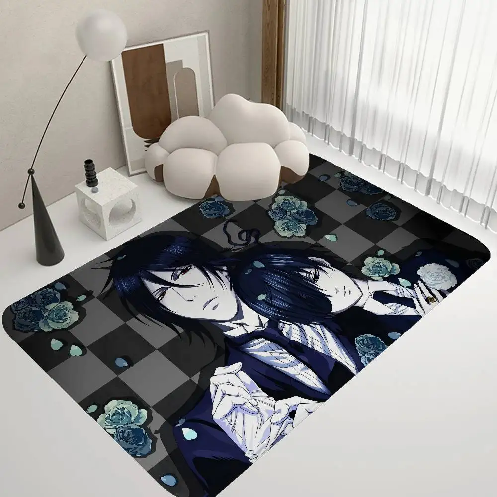 

Anime B-black Butler Floor Mat Rectangle Anti-slip Home Soft Badmat Front Door Indoor Outdoor Welcome Doormat