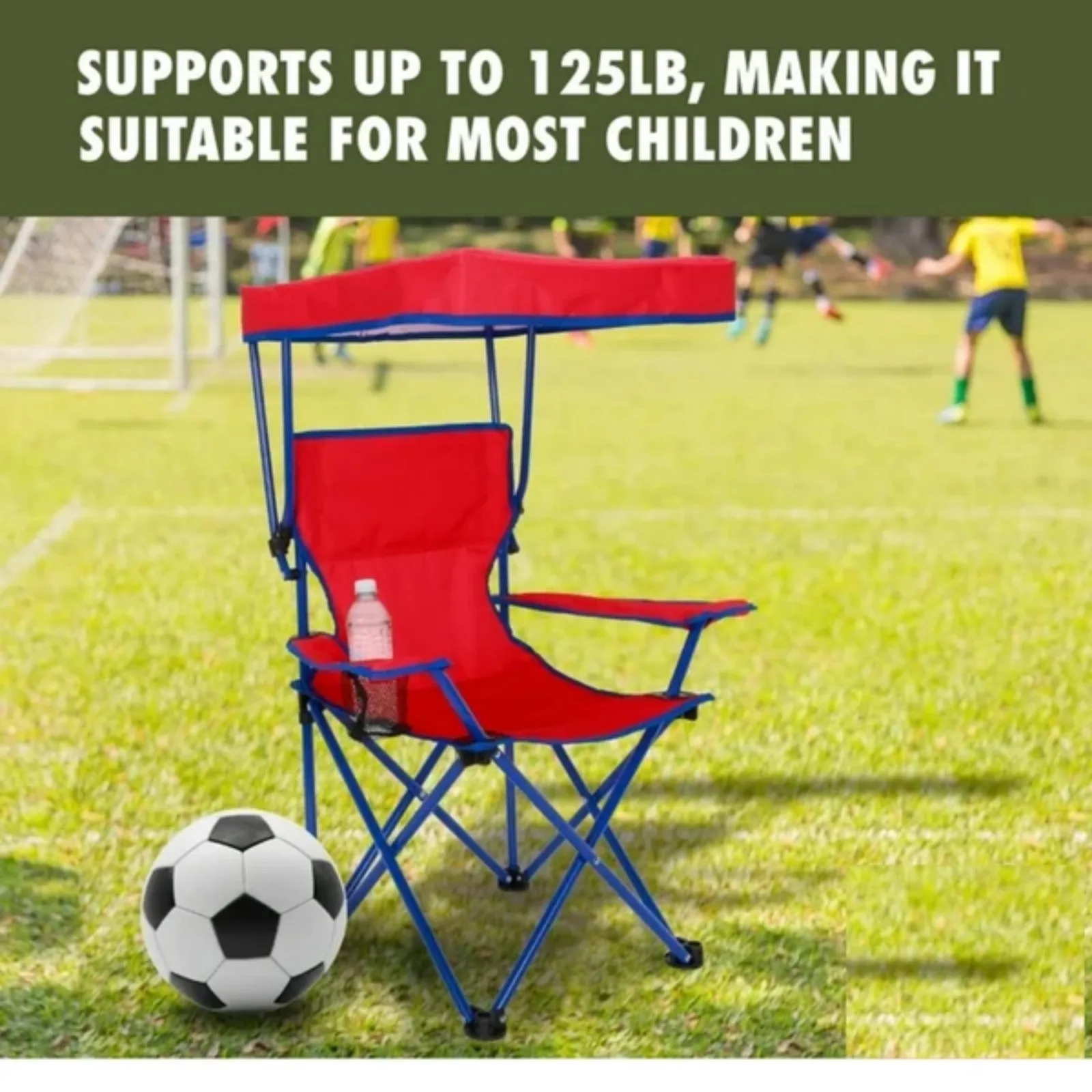 Kids Canopy Chair with Safety Lock (125 lb. Capacity) Red/Blue